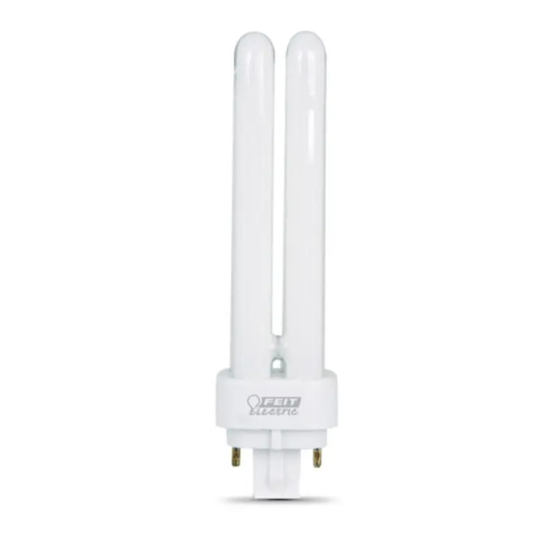 Feit Electric PLD13E Fluorescent Bulb, 13 W, PL Lamp, G24Q-1 Lamp Base, 850 Lumens, 2700 K Color Temp