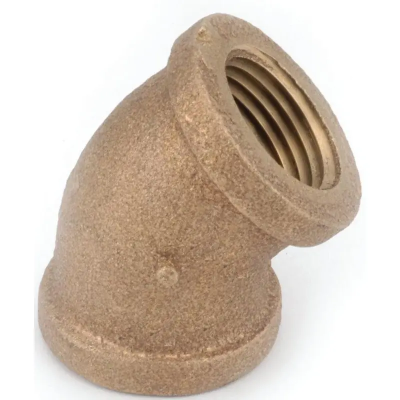 Anderson Metals 738107-02 Pipe Elbow, 1/8 in, FIP, 45 deg Angle, Brass, Rough, 200 psi Pressure