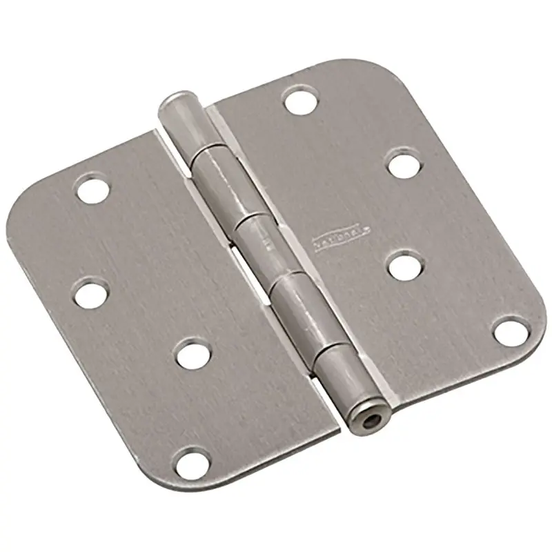 National Hardware N830-243 Door Hinge, Cold Rolled Steel, Satin Nickel, Non-Rising, Removable Pin, Full-Mortise Mounting