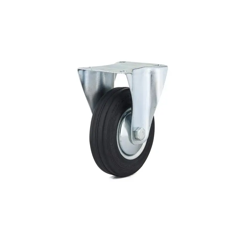 4-29/32 in. black Fixed plate Caster, 220.5 lb. Load Rating