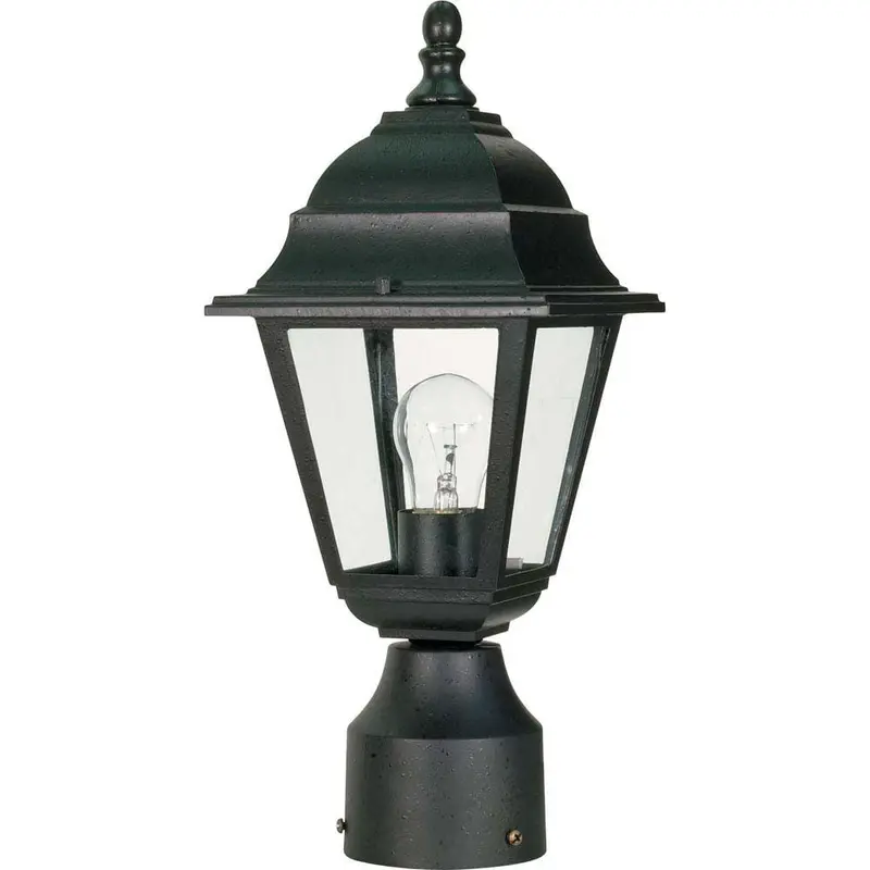 6 in. 1-Light Textured Black Outdoor Post Mount LightTextured black / 1.95