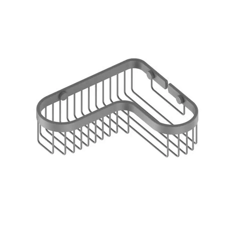 Allied Brass Corner Toiletry Shower Basket in Matte Gray