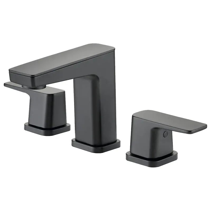 Boston Harbor Lavatory Faucet, 1.2 gpm, 2-Faucet Handle, 3-Faucet Hole, Brass/Zinc/Plastic, Matte Black