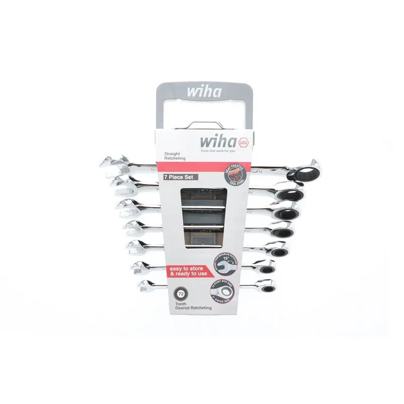 Wiha Combination Metric Ratchet Wrenches 7 Piece Set