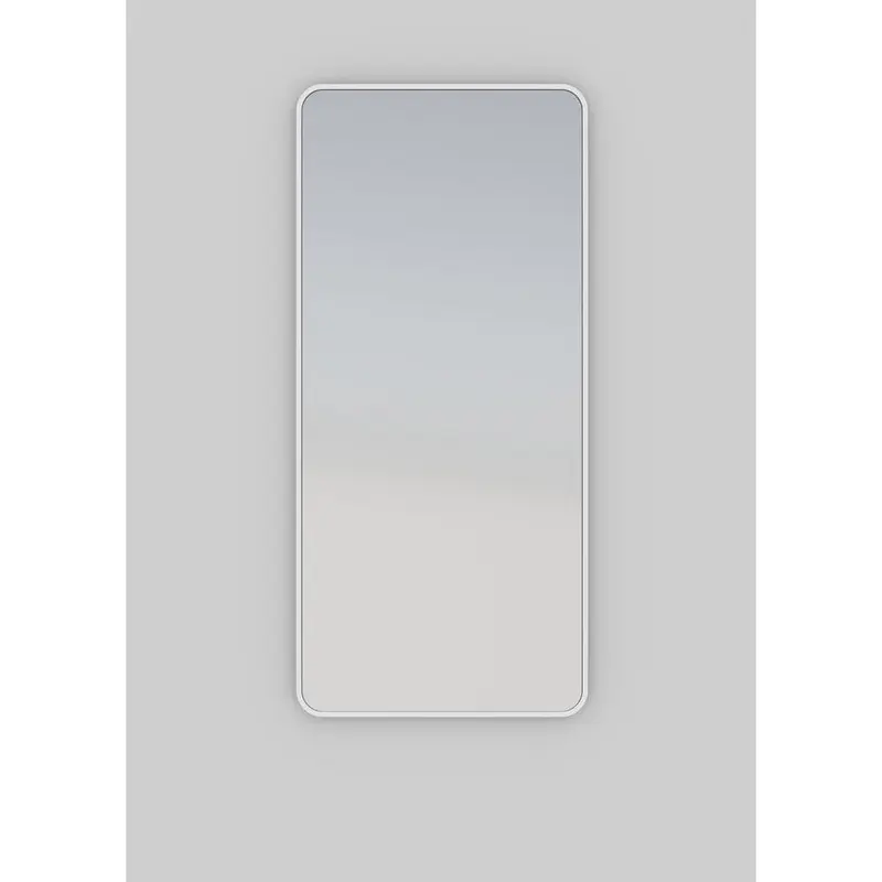 48 in. x 22 in. Radius Corner Black Stainless Steel Framed MirrorSatin Brass / 26.7