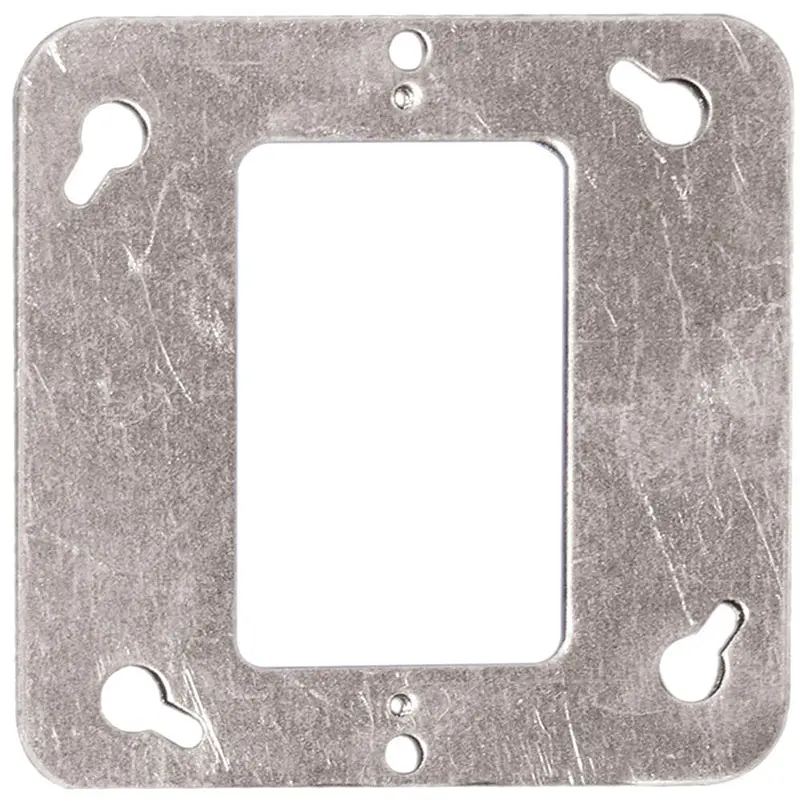 Hubbell 52C0BAR Box Cover, 4 in L, 4 in W, Square, Metal, Gray, Galvanized