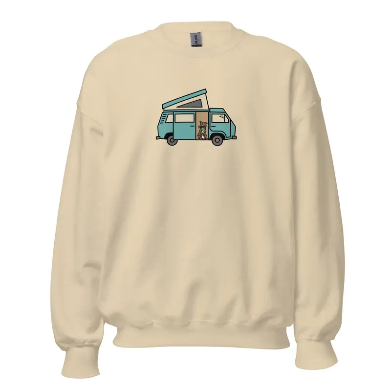Dog in Van Unisex SweatshirtBlack / S