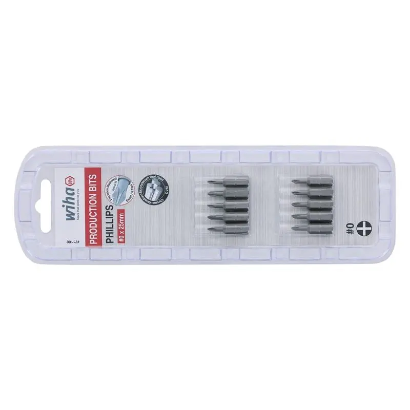 Wiha #0 Phillips Insert Bit Pack of 10 Bits