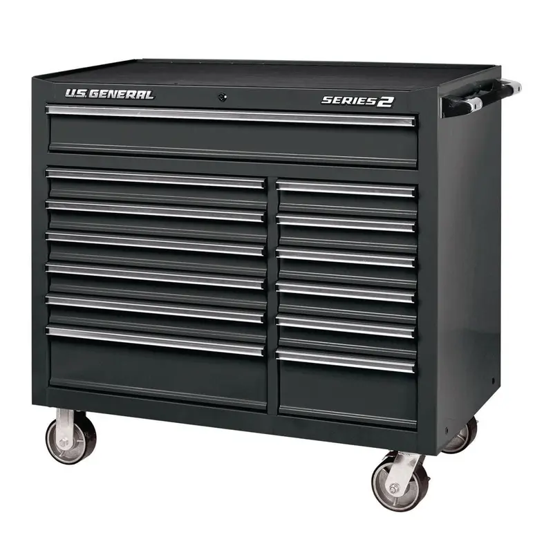 44 in. x 22 In. Double Bank Black Roller Cabinet