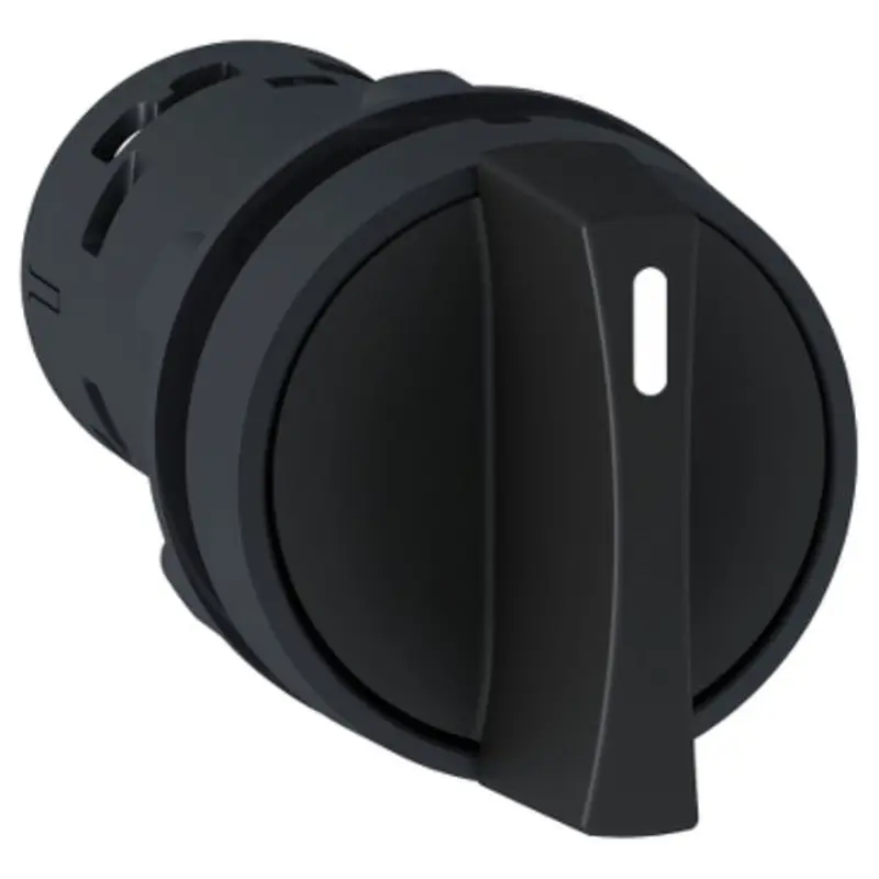 Monolithic selector switch, black, 22mm, 3 positions, 2NO | XB7ND33