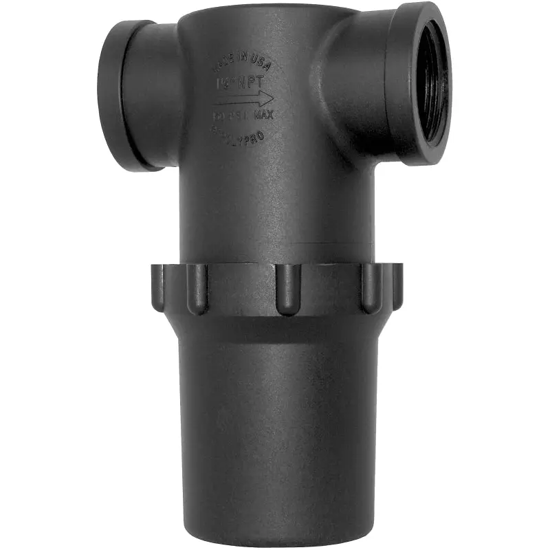 Green Leaf LST10040 Line Strainer with Mesh Screen, 40 Mesh, EPDM/Polypropylene/Stainless Steel, Black