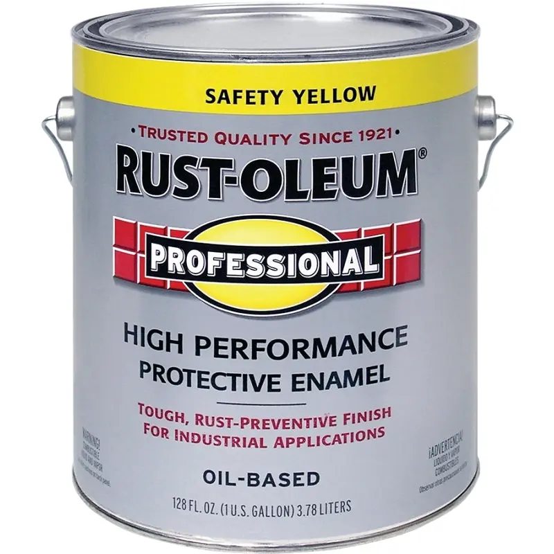 Rust-Oleum K7744402 Enamel Paint, Oil, Gloss, Safety Yellow, 1 gal, Can, 265 to 440 sq-ft/gal Coverage Area
