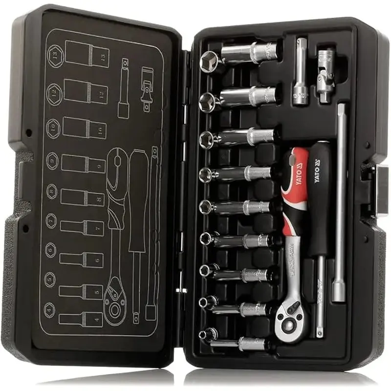 Yato YT-14451 1/4" Socket Set, 23 Pieces