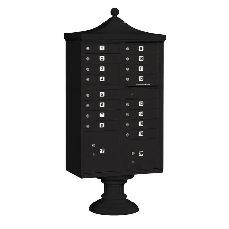3300R Series Black Private 16 A Size Doors Type III Regency Decorative Cluster Box UnitsBlack / 190.0 / 12