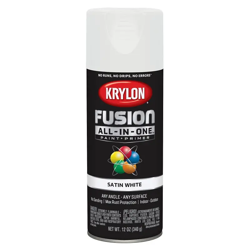 Krylon K02753007 Spray Paint, Satin, White, 12 oz, Can