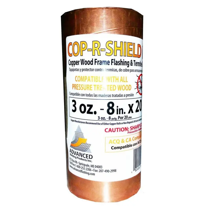 8 in. x 20 ft. Cop-R-Shield Copper Wood Frame Flat Shingle Flashing and Termite Shield2 / roll