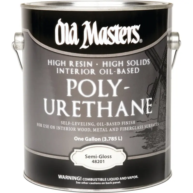Old Masters 48201 Polyurethane, Semi-Gloss, Liquid, Clear, 1 gal, Can