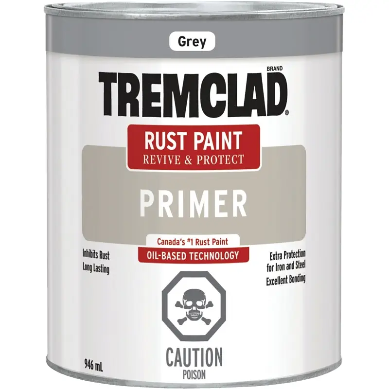 Rust-Oleum 254895 Rust Primer, Flat, Gray, 946 mL, Can