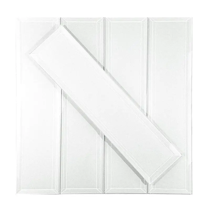 Abolos Frosted Elegance 42-Pack Isabella White/Glossy 3-in x 12-in Glossy Glass Subway Peel & Stick Wall Tilesq/ft