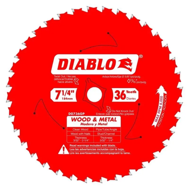 Diablo Wood and Metal Carbide Saw Blade6-1/2"