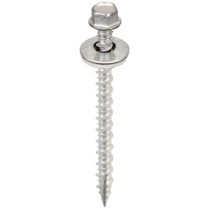 Acorn International SW-MW1225G250 Screw, 2-1/2 in L, High-Low Thread, Hex Drive, Type 17 Point, Galvanized, 250/BAG