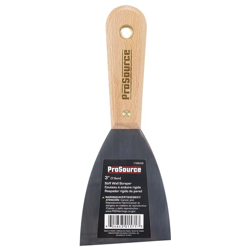 ProSource Wall Scraper, 3 in W Blade, Full-Tang Blade, HCS Stiff Blade, Rosewood Handle, Wood Handle, 7-3/4 in OAL