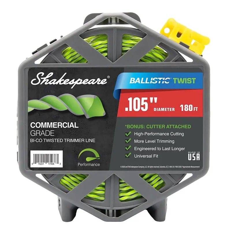 Shakespeare Ballistic 17250 Trimmer Twist Line, 0.105 in Dia, 180 ft L