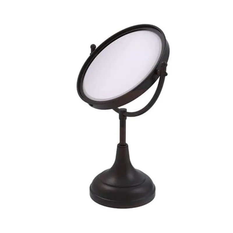 Allied Brass 8-in x 15-in Distressed Bronze Double-Sided Magnifying Countertop Vanity Mirror