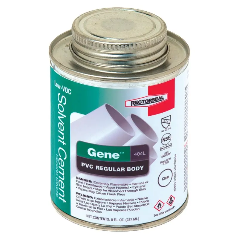 Rectorseal 55902 Solvent Cement, 0.5 pt, Can, Liquid, Clear