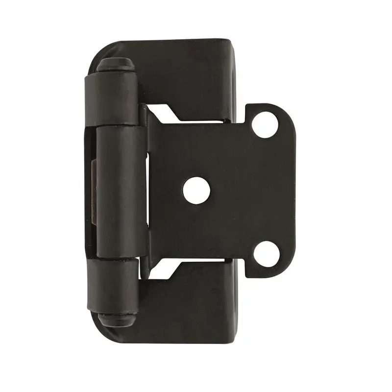 1/2 in. (13 mm) Overlay Self-Closing, Partial Wrap Flat Black Hinge (2-Pack)Matte Black / 0.25 / 2