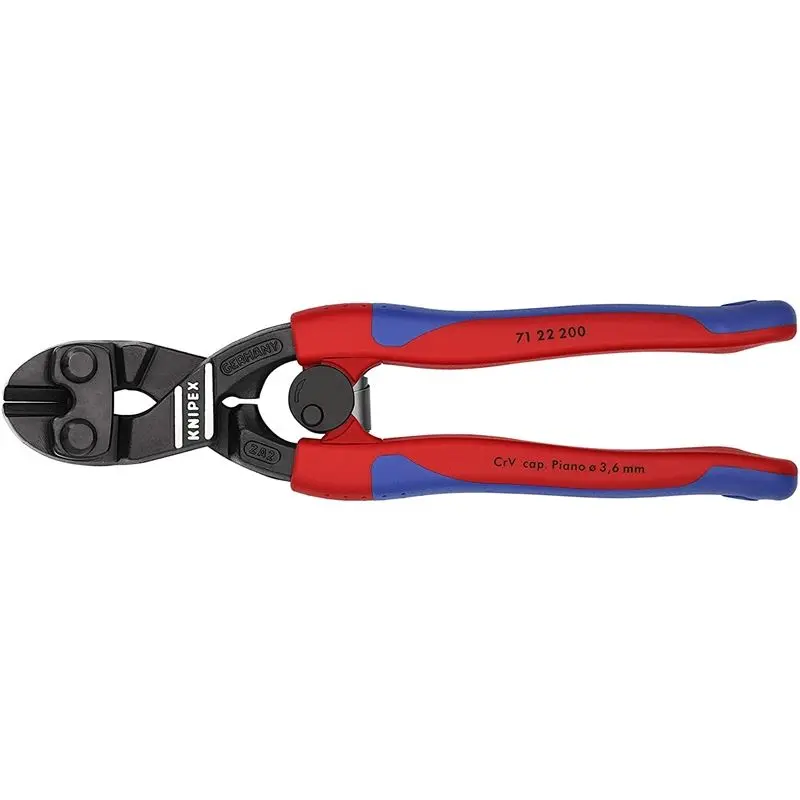 KNIPEX 7122200SBA 8 in CoBolt Compact Bolt Cutter Multi-Component, 20 Degrees Angled