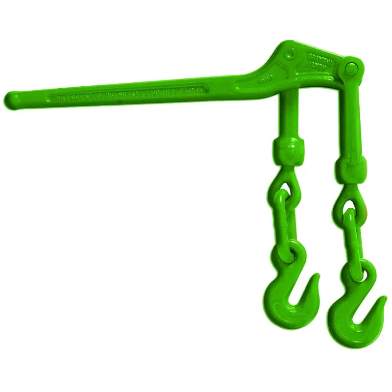 BARON LLB51638 Load Lever Binder, 5400 lb Working Load, 5/16 to 3/8 in Chain/Rope, 4.72 in L Take Up, Green