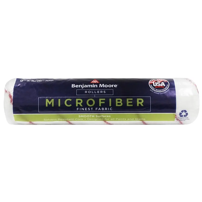 Benjamin Moore U65900-018 Roller Cover, 5/16 in Thick Nap, 9 in L, Microfiber Cover