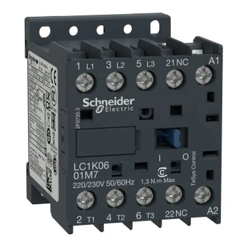 3P Contactor 6A AC3 2.2KW 1NC 220VAC COIL
