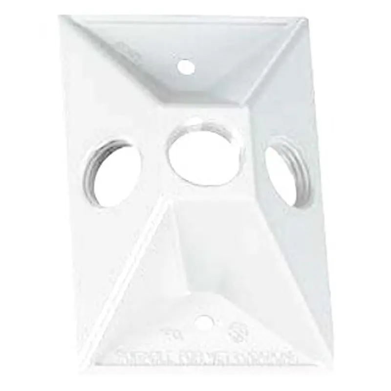BWF 813W-1 Lampholder Cover, 4-1/2 in L, 2-7/8 in W, Rectangular, Metal, White