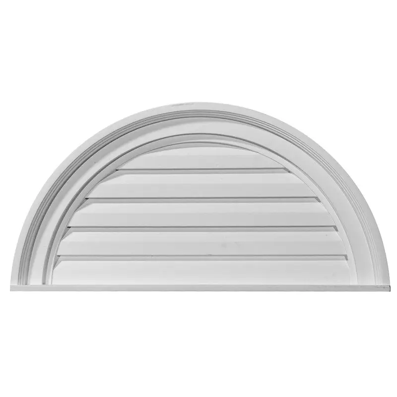 24 in in. x 12 in. Half Round Primed Polyurethane Paintable Gable Louver Vent2.94 / each