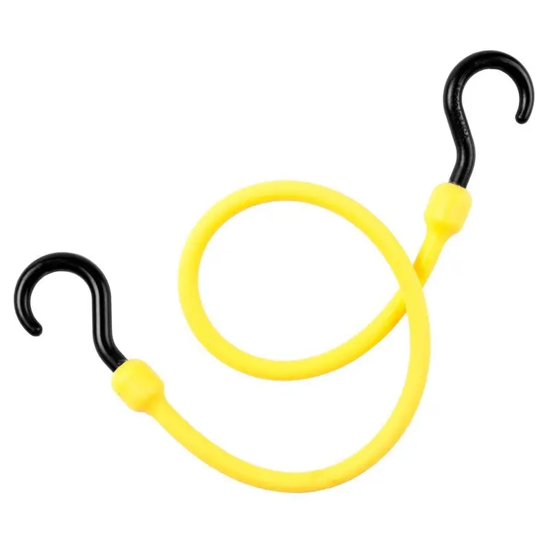 24 in. Polyurethane Bungee Cord with Molded Nylon Hooks in Yellow