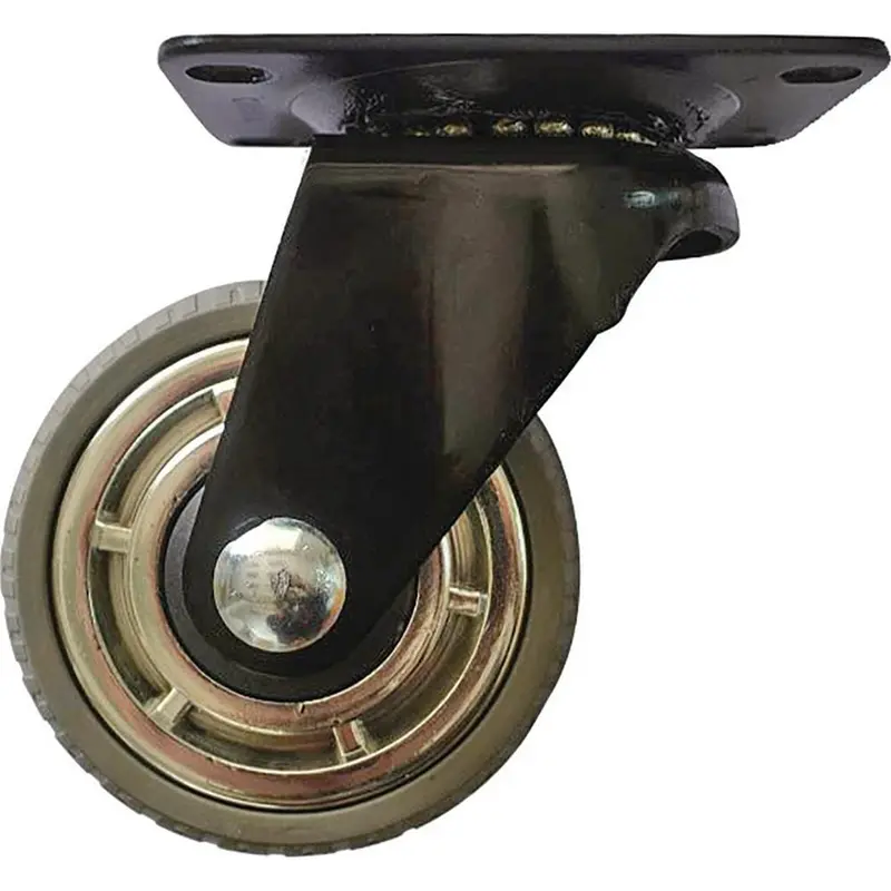 3 in. Chrome Spokes Swivel Caster with 132 lbs. Load Capacity with Soft Rubber Tread (4-Pack)