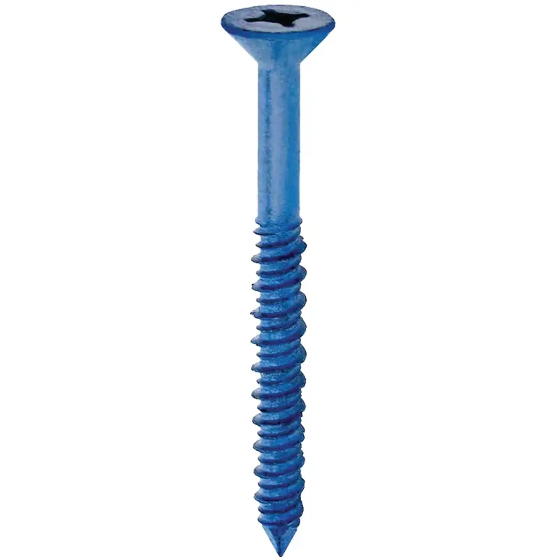 Cobra Anchors 636W Screw, 1/4 in Thread, 4 in L, Flat Head, Phillips, Robertson Drive, Steel, Fluorocarbon-Coated, 10 PK