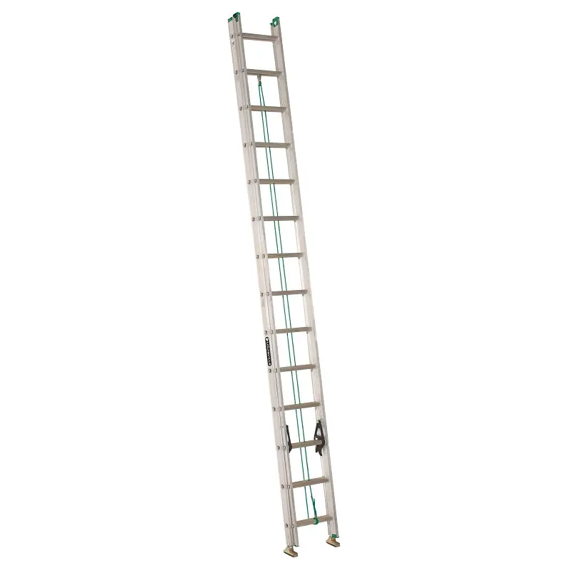 Louisville AE4228PG Extension Ladder, 225 lb, 28-Step, 1-1/2 in D Step, Aluminum