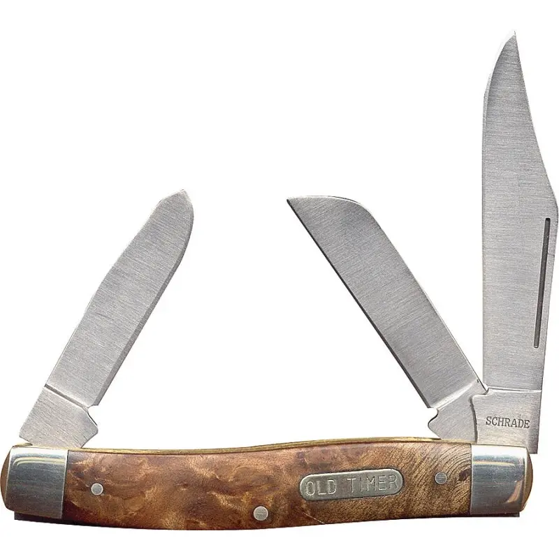 OLD TIMER 8OTW Folding Pocket Knife, 3 in L Blade, 7Cr17 High Carbon Stainless Steel Blade, 3-Blade