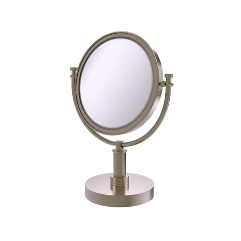 Allied Brass 8-in x 15-in Antique Pewter Double-Sided Magnifying Countertop Vanity Mirror