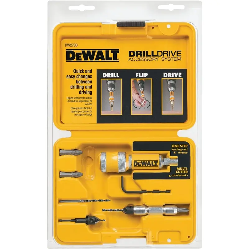 DeWALT DW2730 Drill Drive Set, 8-Piece, Steel, Black Oxide