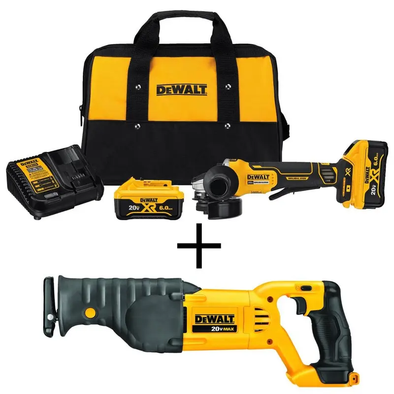 20-Volt MAX Cordless 4-1/2 in. Brushless Paddle Switch Small Angle Grinder Kit w/ Bonus Reciprocating Saw (Tool-Only)10.8 / each
