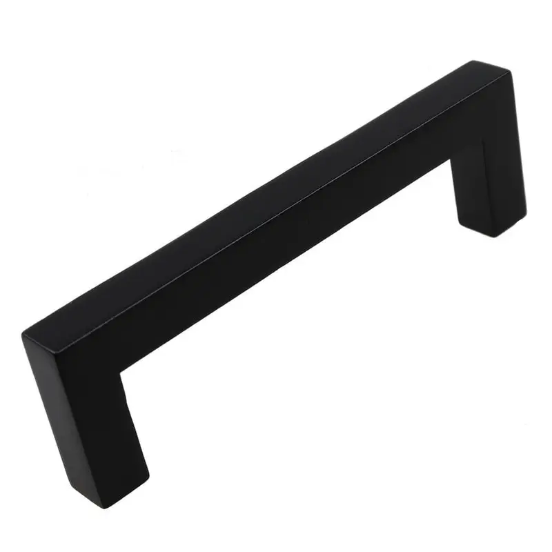 3-3/4 in. Matte Black Solid Square Slim Cabinet Drawer Bar Pulls (10-Pack)3.3 oz / package