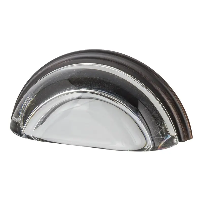 3 in. Center-to-Center Cup Crystal Clear in Timeless Bronze Drawer Pull3 in. / Timeless Bronze / .2