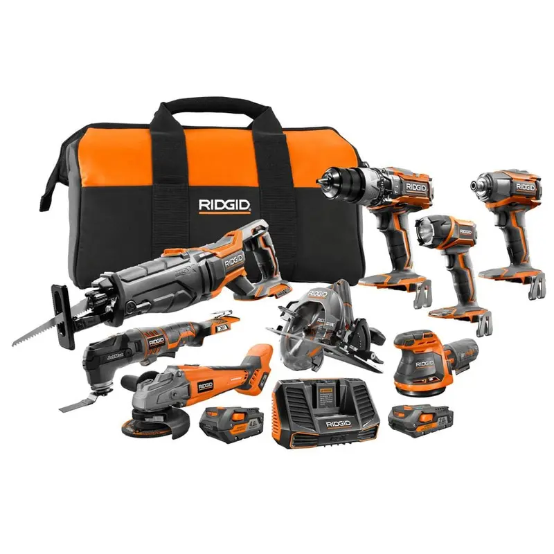 18-Volt Cordless 8-Piece Combo Kit with (1) 4.0 Ah Battery and (1) 2.0 Ah Battery, Charger, and Bag47.48 / each