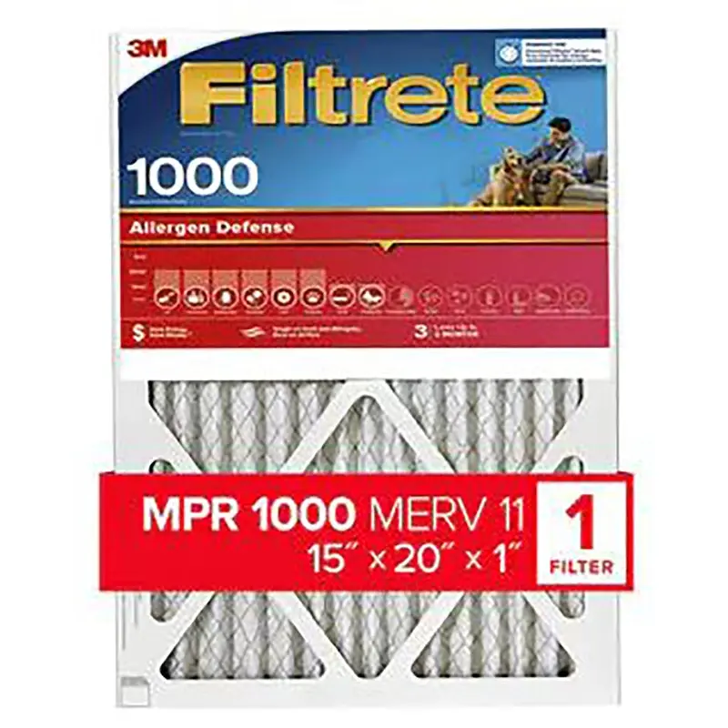 Filtrete 9806-4 Air Filter, 20 in L, 15 in W, 11 MERV, 1000 MPR, Polypropylene Frame