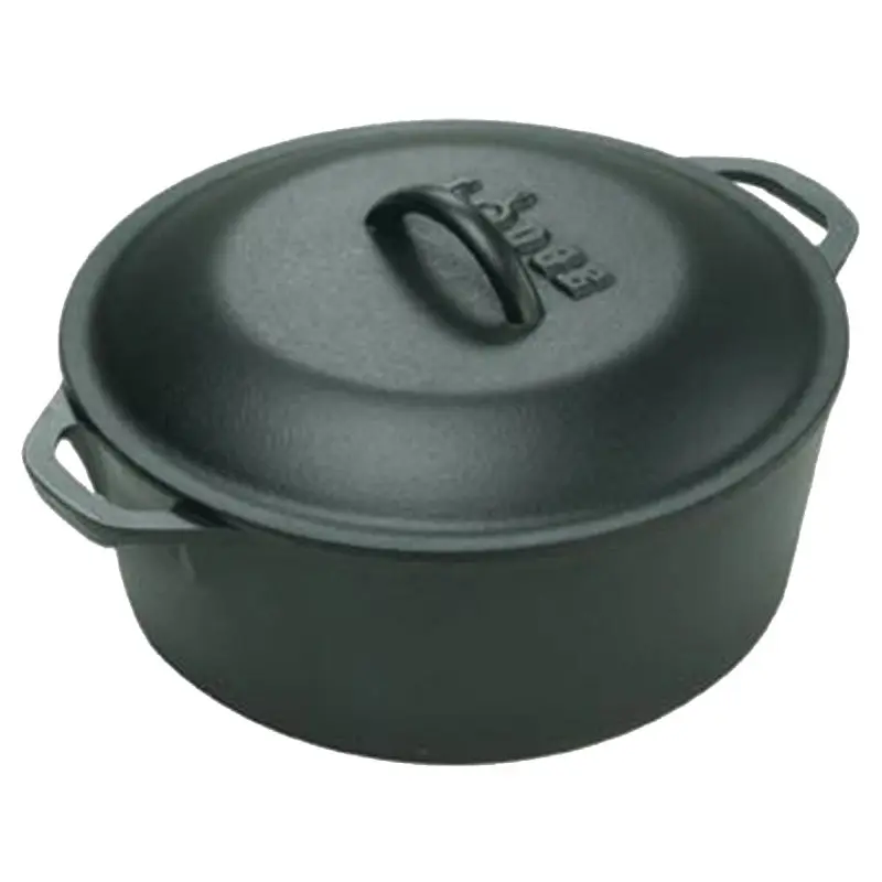Lodge L10DOL3 Dutch Oven, 7 qt Capacity, Cast Iron, Black, Loop Handle