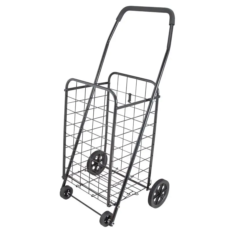 Simple Spaces TPG-G80033L Shopping Cart, 19 in OAW, 36 in OAH, 1-Shelf, Steel Shelf, Black Shelf